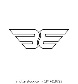 ilustración vectorial gráfico del logotipo letra b e ala