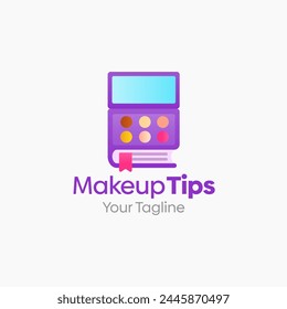 Illustration Vector Graphic Logo of Makeup Tips. Merging Concepts of a Book and MAkeup Good for Education, Course, Learning, Academy etc