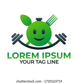 Illustration Vector graphic of logo mascot for a healthy life with exercise and nutritious eating