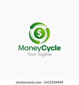 Illustration Vector Graphic Logo of Money Cycles. Merging Concepts of a Money and Spin whirl Shape. Good for business, startup, finance, bank