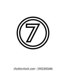 
illustration vector graphic of logo number 7 in circle