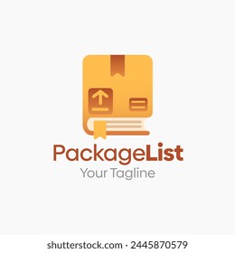 Illustration Vector Graphic Logo of Package List. Merging Concepts of a Book and Package Box Good for Education, Course, Learning, Academy etc