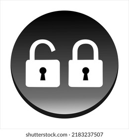 Ilustración vectorial gráfico de logotipo, símbolo de candado o icono. Dos candados que se abren y bloquean. Perfecto para símbolos, perfiles, botones manuales, botón de aplicación, etc. Diseño vectorial único y simple.