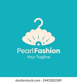 Illustration Vector Graphic Logo of Pearl Fashion Merging Concepts of a Hanger Fashion and Pearl. Good for Fashion Industry, Business Laundry, Boutique, Garment, Tailor and etc