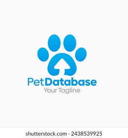 Illustration Vektor Grafik Logo der PET-Datenbank. Verschmelzen von Konzepten einer Klauen- und Clouddatenform. Gut für Startup Unternehmen, Agentur und etc