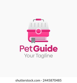 Illustration Vector Graphic Logo of Pet Guide. Merging Concepts of a Book and cage pet. Good for Education, Course, Learning, Academy etc