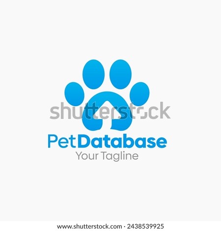 Illustration Vector Graphic Logo of Pet Database. Merging Concepts of a Claw and Cloud data Shape. Good for Startup company, agency and etc