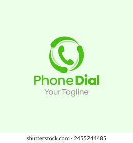 Illustration Vector Graphic Logo of Phone Dial. Merging Concepts of a Phone and Spin whirl Shape. Good for business, communication, media, provider