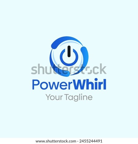 Illustration Vector Graphic Logo of Power Whird. Merging Concepts of a power switch and Spin whirl Shape. Good for business, startup, company logo