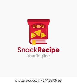 Illustration Vector Graphic Logo of Snack Recipe. Merging Concepts of a Book and Snack. Good for Education, Course, Learning, Academy etc