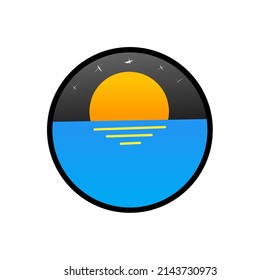 gráfico vectorial de ilustración para la puesta de sol del logotipo