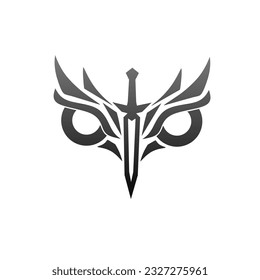 Ilustración vectorial gráfico del logotipo combinación de espada ceja