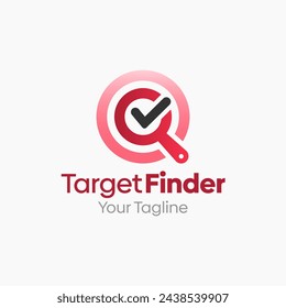 Illustration Vector Graphic Logo of Target Finder. Merging Concepts of a Magnify glass and Target. Good for News, agency and etc