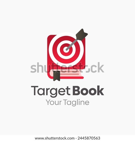 Illustration Vector Graphic Logo of Target Book. Merging Concepts of a Book and Target line. Good for Education, Course, Learning, Academy etc