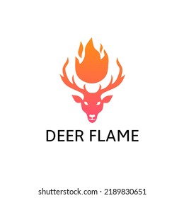 Illustration vector graphic of logo template deer flame