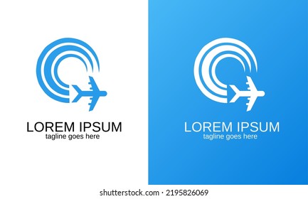 Illustration vector graphic of logo template airplane perfect for concept travel, tour and other