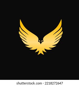 Illustration vector graphic of logo template falcon golden color