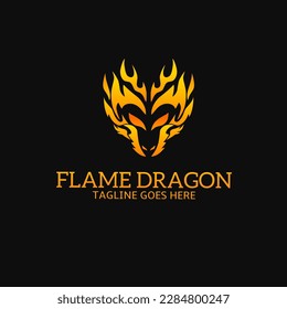 illustration vector graphic of logo template face flame dragon