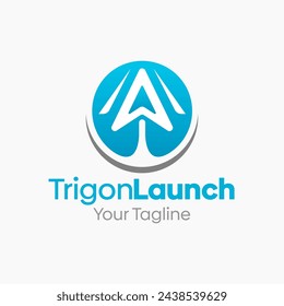 Ilustración Vector Gráfico Logo de Trigon Lanzamiento. Bueno para la empresa de tecnología, agencia y etc