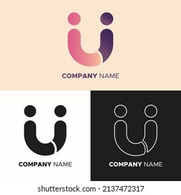 Illustration, Vektorgrafik des Logos mit U-Form. Perfekt für Firmenlogo, Institutionenlogo usw.