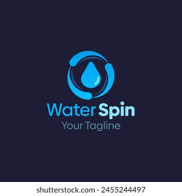 Illustration Vector Graphic Logo of Water Spin. Merging Concepts of a Water drop and Spin whirl Shape. Good for business, startup, company logo