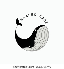 illustration vector graphic of the logo for whale lovers comunity or whale rescue team