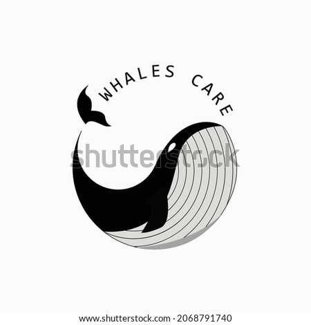illustration vector graphic of the logo for whale lovers comunity or whale rescue team