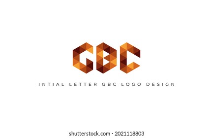 illustration vector graphic of logotype initial letter GBC logo design with triangle shape and diamond color style