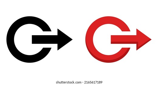 Illustration Vector Graphic of logout icon. Red and Black Color
