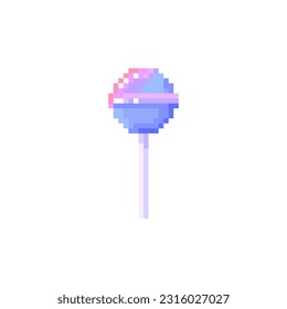 Illustration vector graphic of lolipop in pixel art style