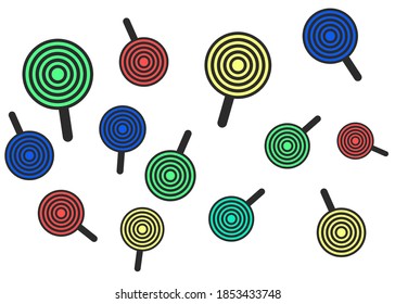 Illustration vector graphic of lollipop pattern design with white background