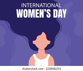 illustration vector graphic of long flowing hair girl, perfect for international day, international womens day, celebrate, greeting card, etc.