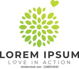 Illustration vector graphic LOVE IN ACTION - for Logo, flyer, magazine, website, Education, etc. (Editable Version)