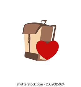 Illustration Vector Graphic of Love Backpack Logo. Perfect to use for Technology Company