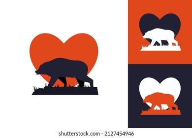 Illustration Vector Graphic of Love Bear Logo. Perfect to use for Animal Rescue