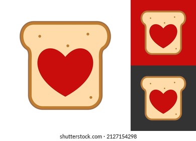 Logo del Vector de Ilustración del Pan de Amor. Perfecto para la empresa de alimentos