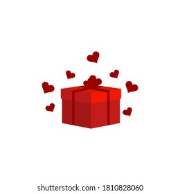 Ilustración Vector Gráfico de la caja de regalo de amor. Perfecto para la tienda de regalos