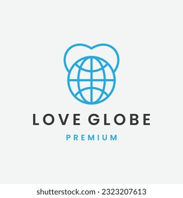 Illustration Vector Graphic of Love globe Logo 