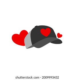 Ilustración Gráfica vectorial de Logotipo de Sombrero de Amor. Perfecto para la compañía tecnológica