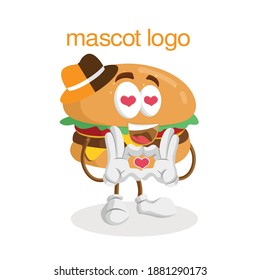 Illustration vector graphic of with in love poses. Perfect for burger logo, food product, etc.