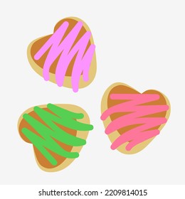 Illustration vector graphic of love shaped cookies