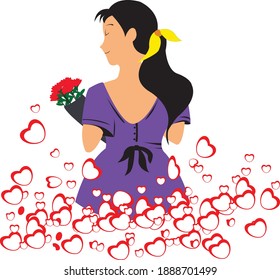 illustration vector graphic love valentine good for banner, cover, product valentine, etc
