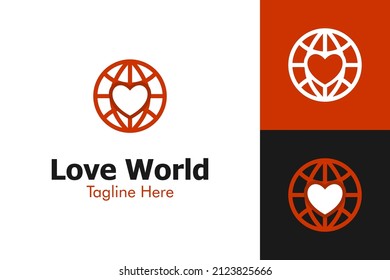 Illustration Vector Graphic of Love World Logo. Perfect to use for Technology Company