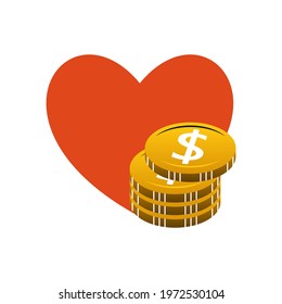 Illustration Vector Graphic of Love Your Finance Logo. Perfect to use for Technology Company