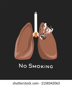 illustration vector graphic of lung artwork,no smoking campaign