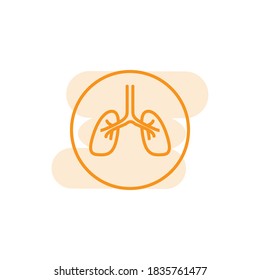Ilustración Gráfica vectorial de la plantilla de icono de pulmones