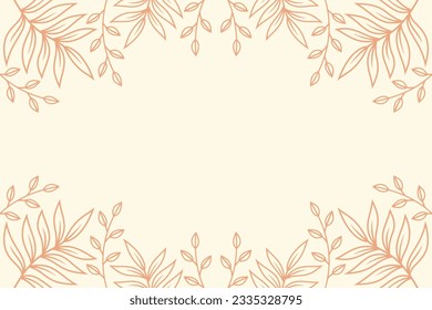 Illustration Vector Graphic of Luxury Nature Background Template with Aesthetic Style. Aesthetic Border with Nature Theme. Simple and Minimalist Background Template.