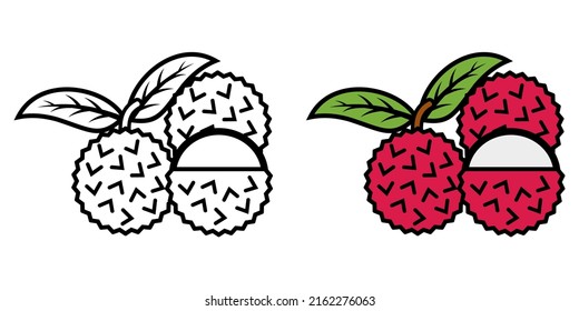 Illustration Vector Graphic of lychee fruit, food icon