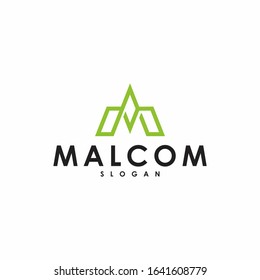 Illustration vector graphic of m letter good for logo, modern, masculine, green logo, nature