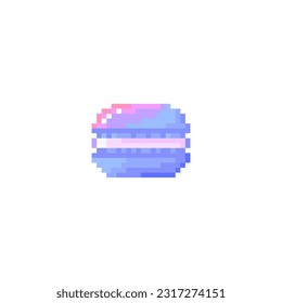 Gráfico vectorial de ilustración de macarón en estilo de arte de píxeles